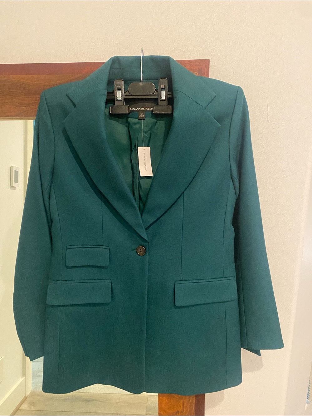 Banana Republic Teal Green Single-Button Blazer